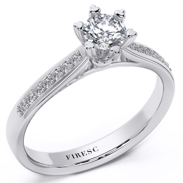 Engagement Ring AA38, 14K White 1