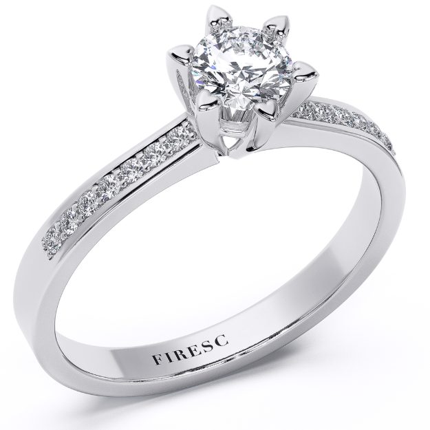 Engagement Ring AA42, 14K White 1