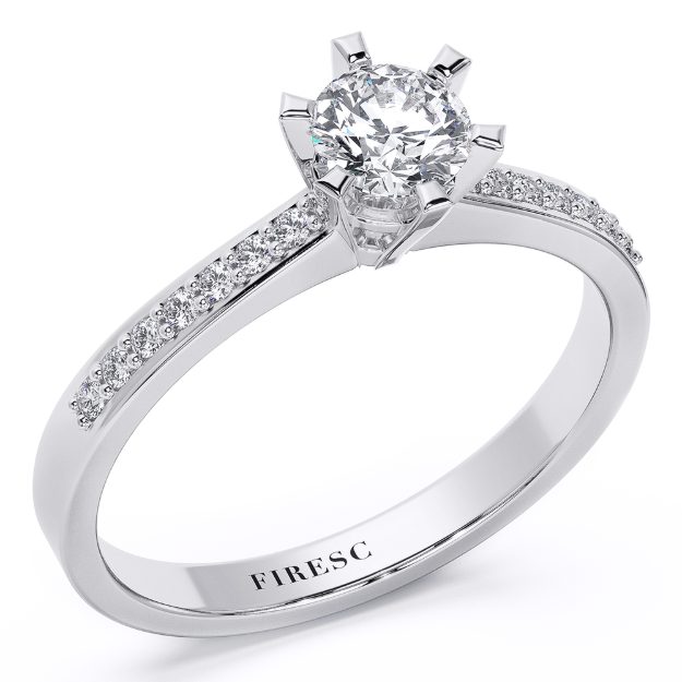 Engagement Ring AA44, 14K White 1