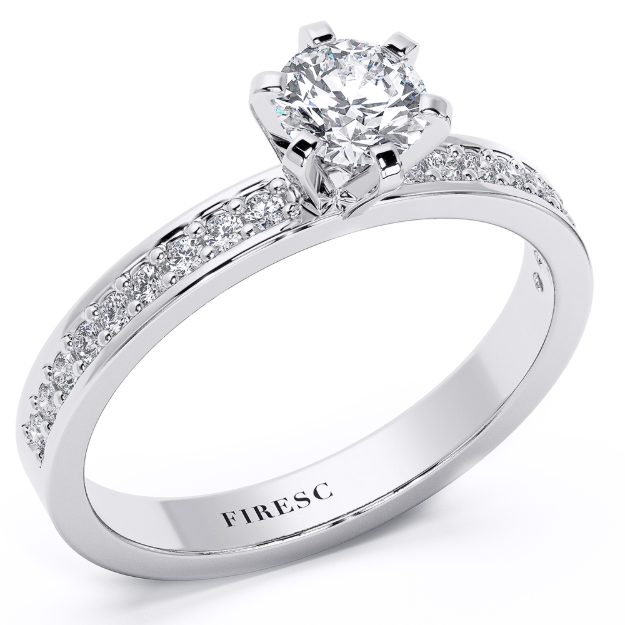 Engagement Ring AS01A, 14K White 1