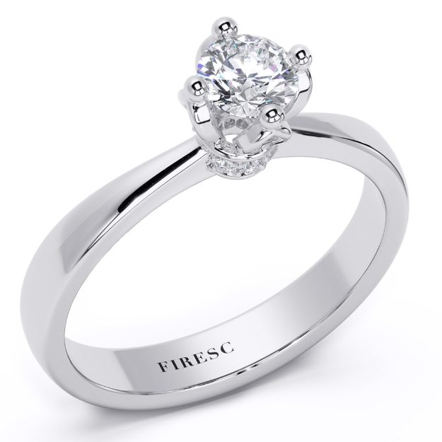 Engagement Ring AA357, 14K White 1