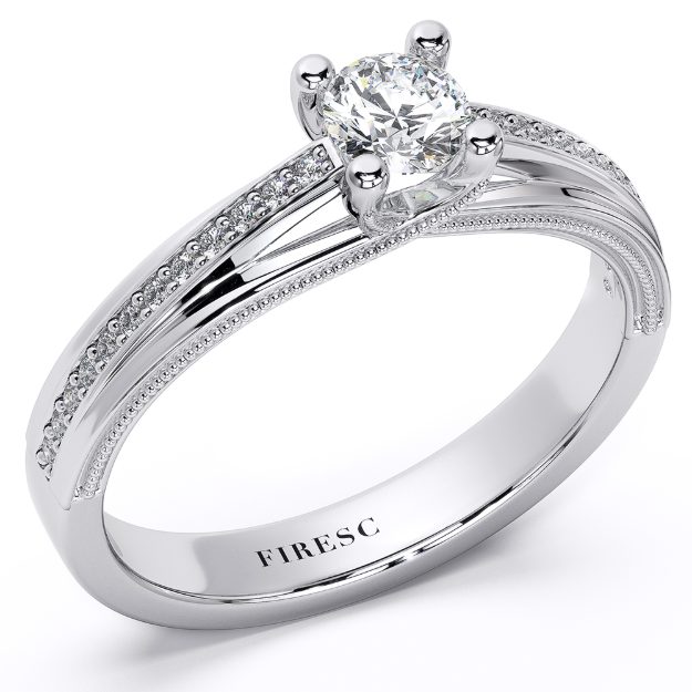 Engagement Ring AA433, 14K White 1