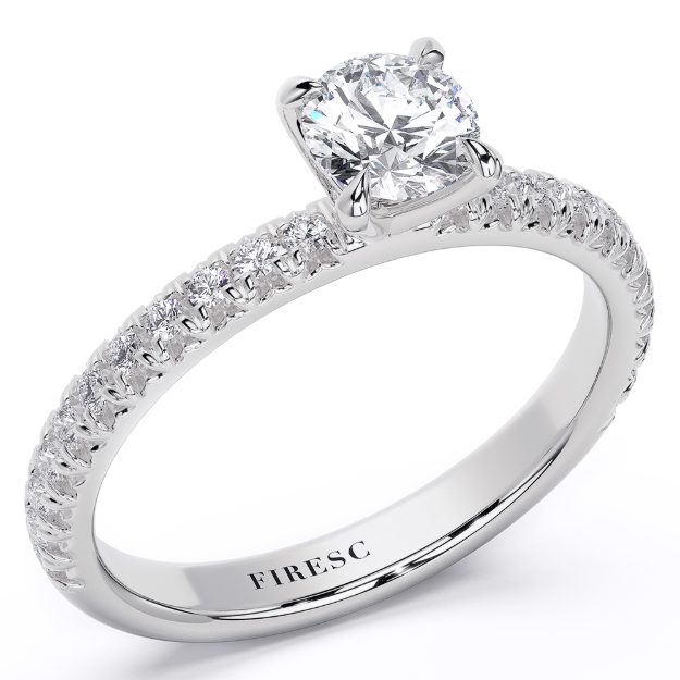 Engagement Ring AA435, 14K White 1