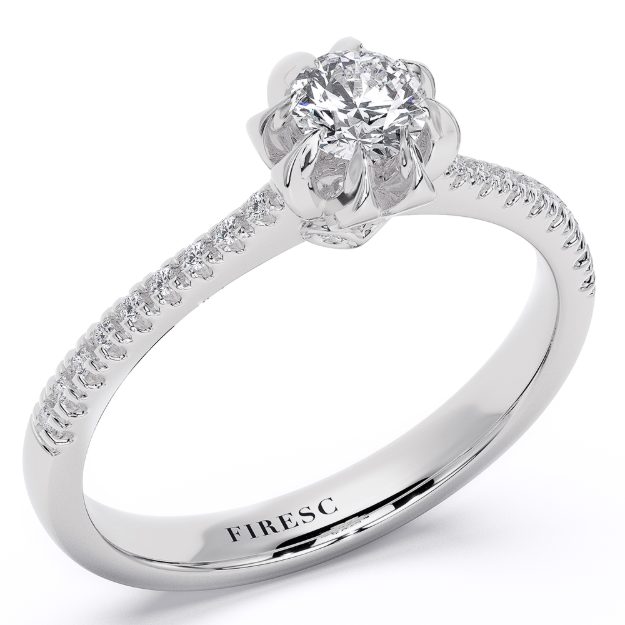 Engagement Ring AA438, 14K White 1