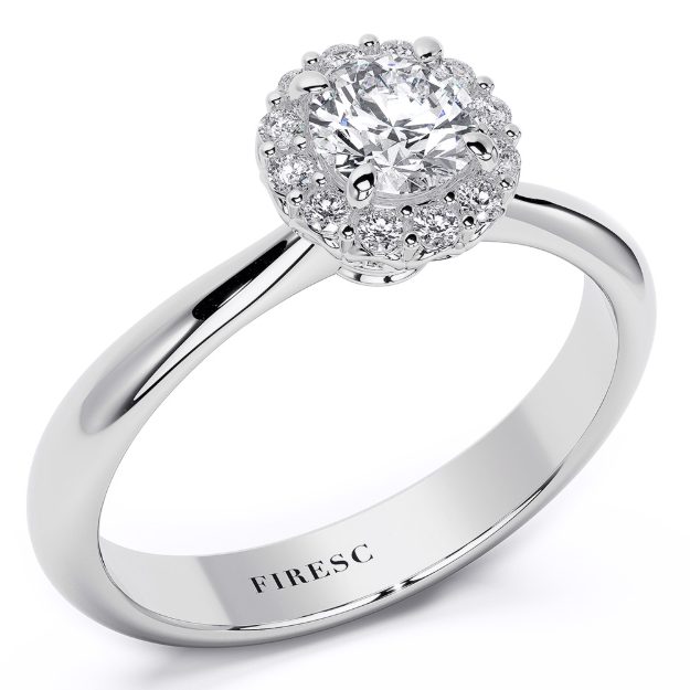 Engagement Ring AA388, 14K White 1