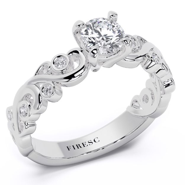 Engagement Ring AA401, 14K White 1