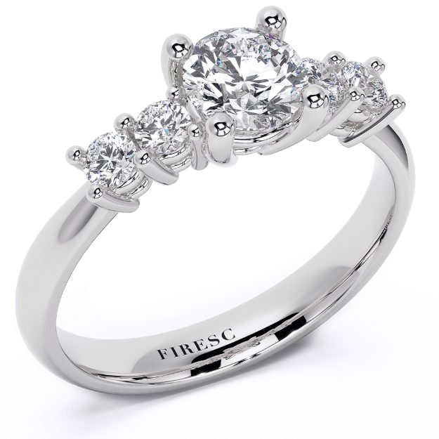 Engagement Ring AA439, 14K White 1