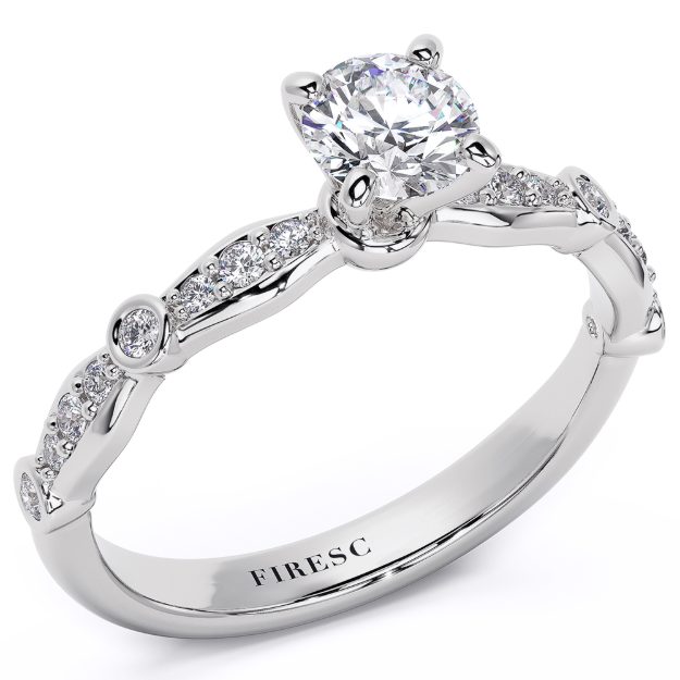 Engagement Ring AA441, 14K White 1