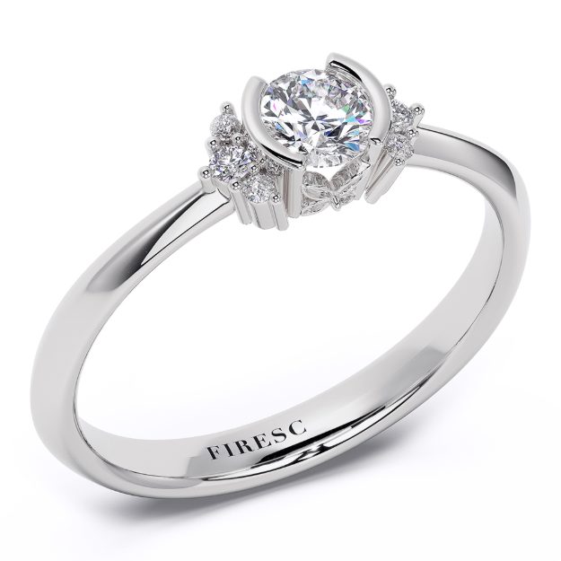 Engagement Ring AA443, 14K White 1