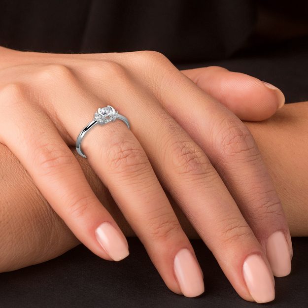 Engagement Ring AA443, 14K White 2