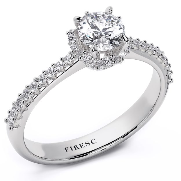 Engagement Ring AA440, 14K White 1