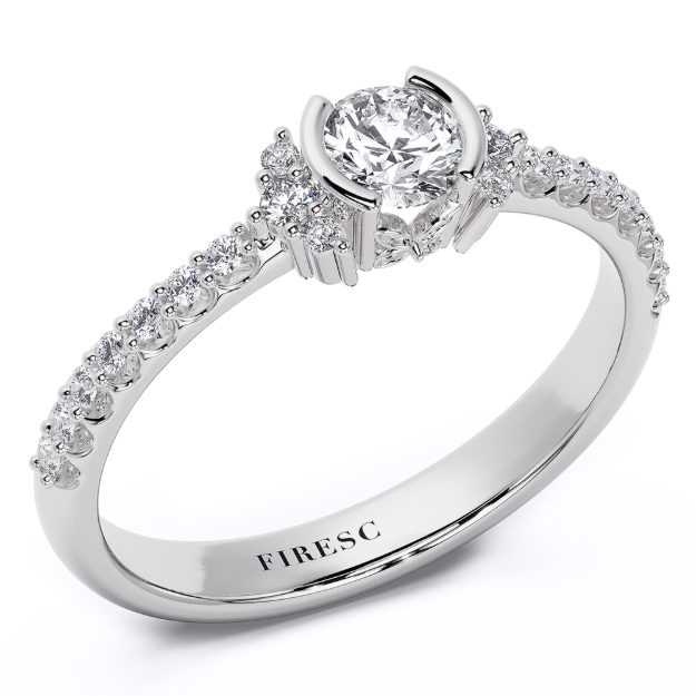 Engagement Ring AA443B, 14K White 1