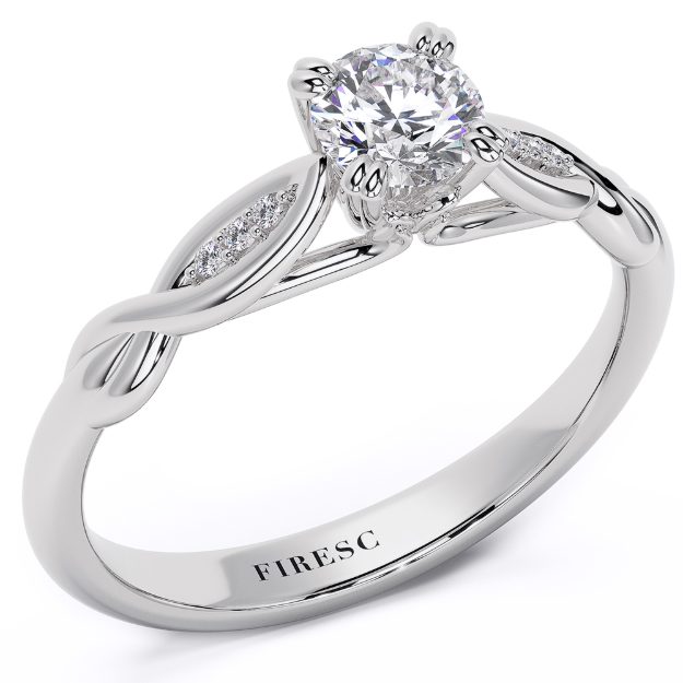 Engagement Ring AA427, 14K White 1