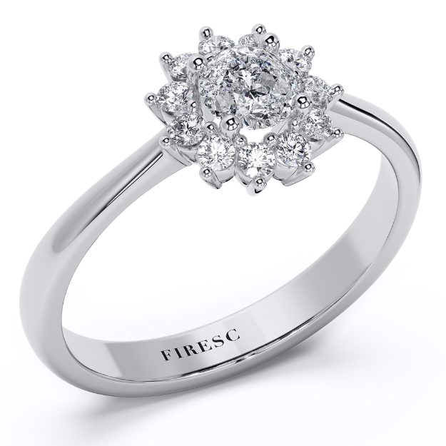 Engagement Ring AA444, 14K White 1