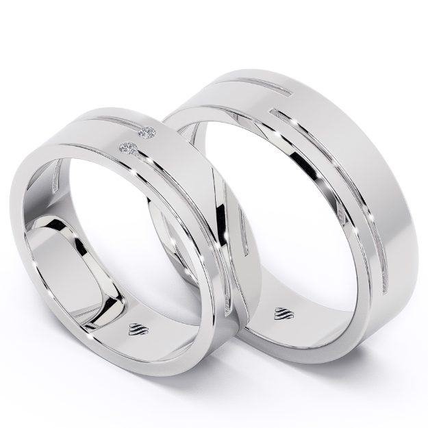 Wedding Rings VX64, 14K Platinum 1