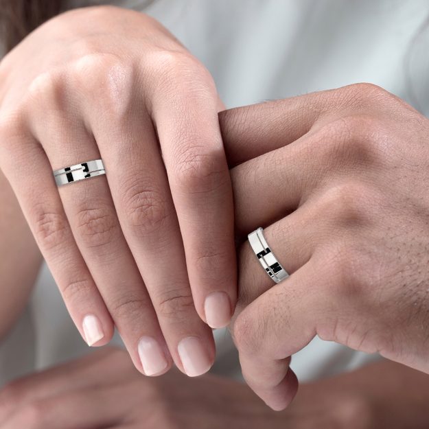Wedding Rings VX64, 14K Platinum 2