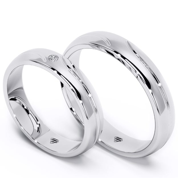 Wedding Rings VX76, 14K Platinum 1