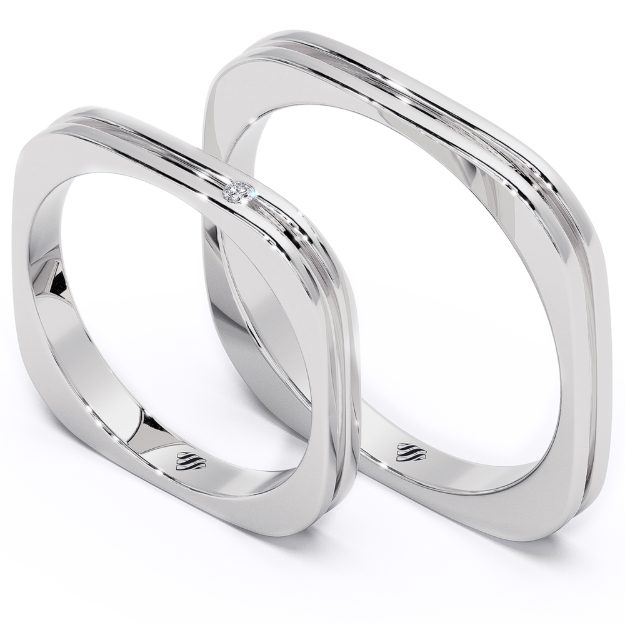 Set verighete VX69, 14K Platina 1