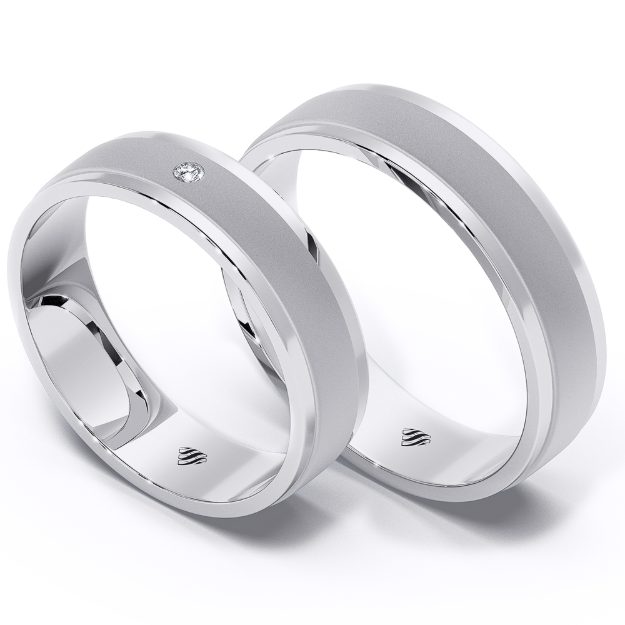 Wedding Rings VX28, 14K Platinum 1