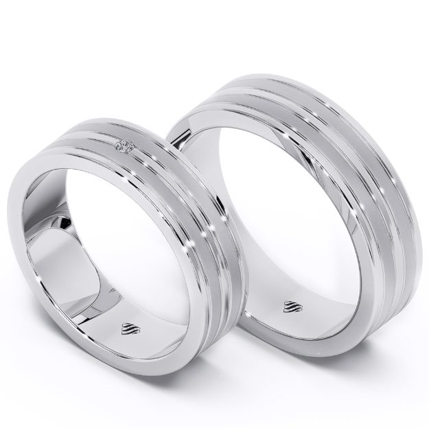 Wedding Rings VX77, 14K Platinum 1