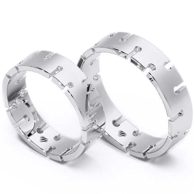 Wedding Rings VX46A, 14K Platinum 1