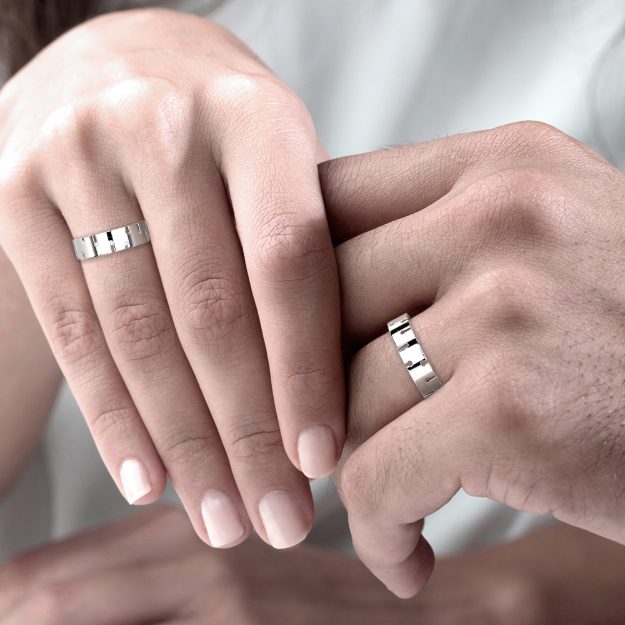 Wedding Rings VX46A, 14K Platinum 2