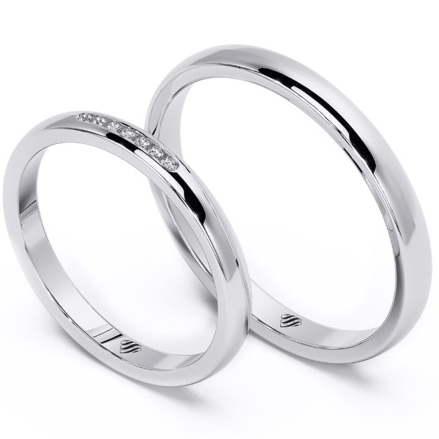 Wedding Rings VA96, 14K Platinum 1