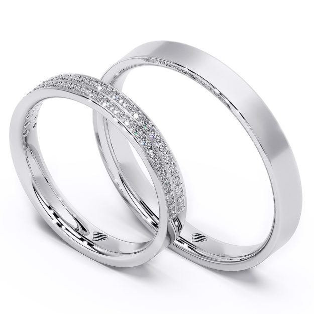 Wedding Rings VA95, 14K Platinum 1