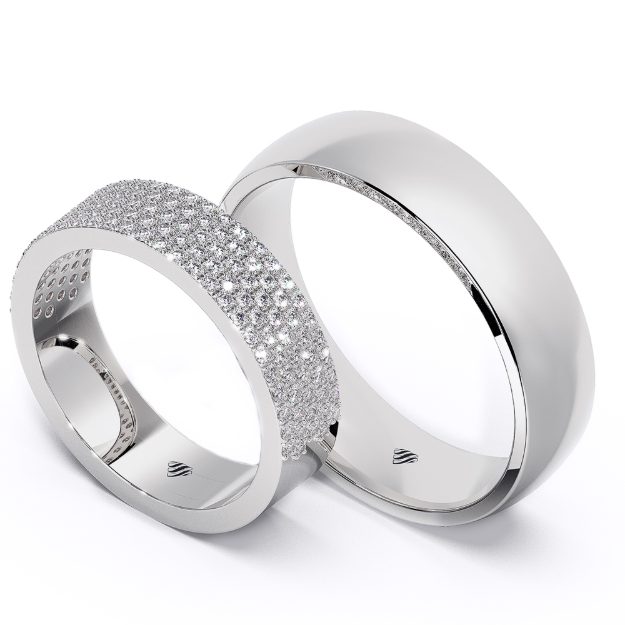 Wedding Rings VA98, 14K Platinum 1