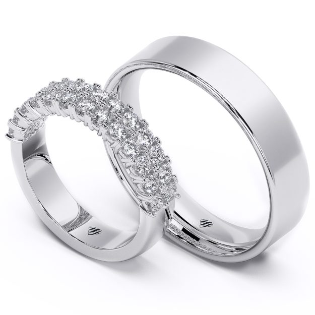 Wedding Rings VA99, 14K Platinum 1