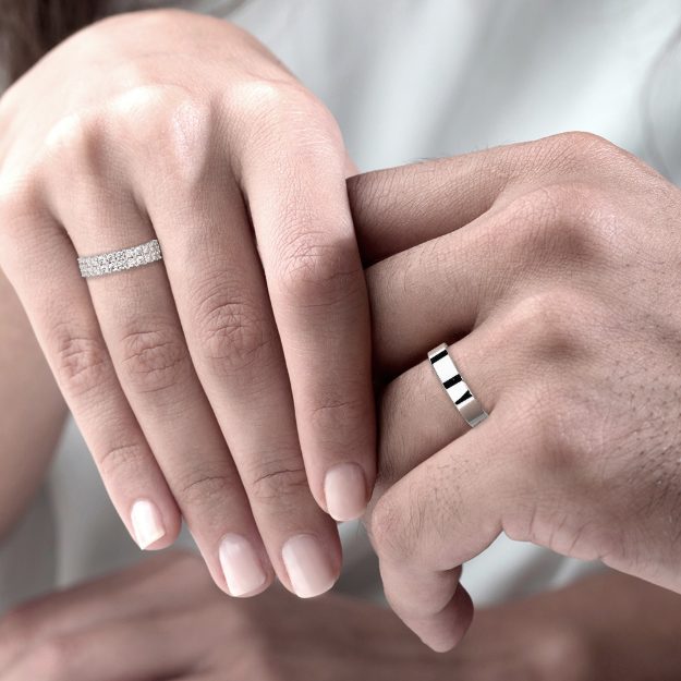 Wedding Rings VA99, 14K Platinum 2