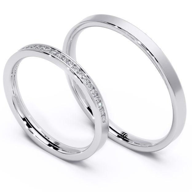 Wedding Rings VA48B, 14K Platinum 1