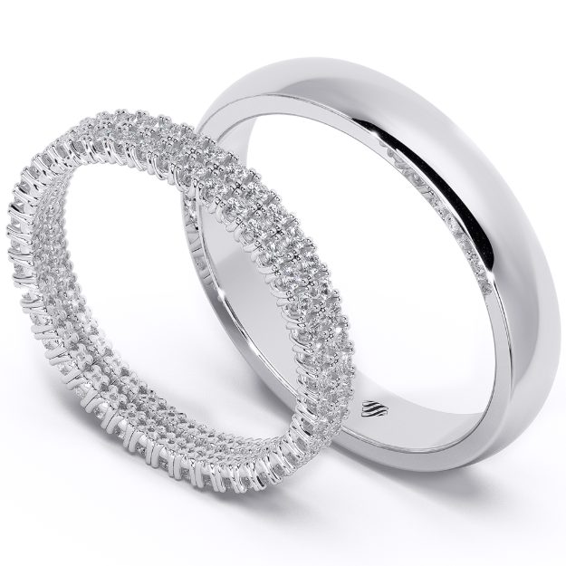 Wedding Rings VA72B, 14K Platinum 1