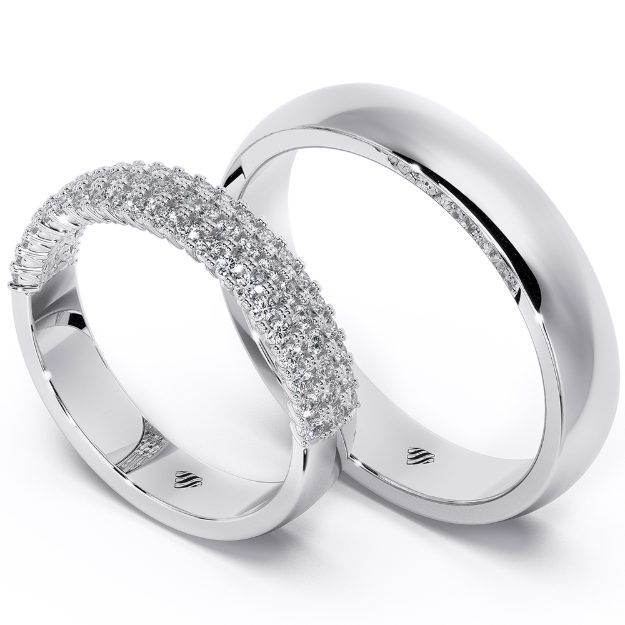 Wedding Rings VA72C, 14K Platinum 1