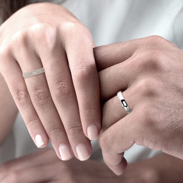 Wedding Rings VA72C, 14K Platinum 2