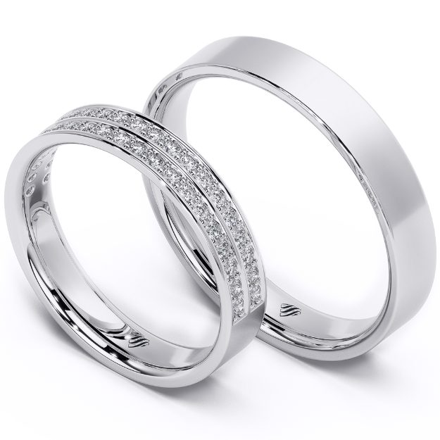 Set verighete VA95B, 14K Platina 1