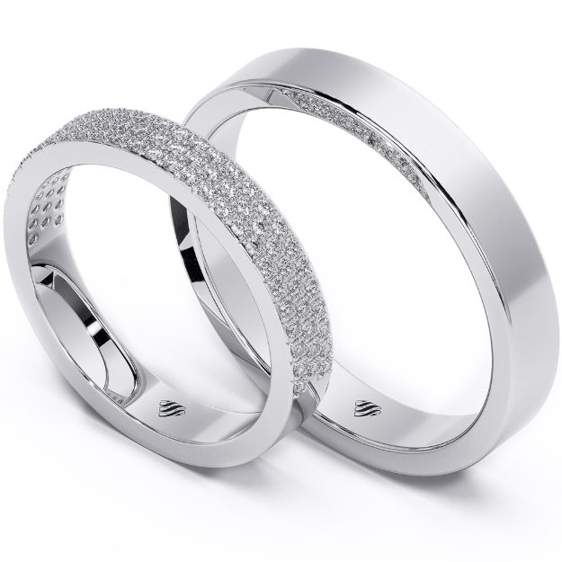 Wedding Rings VA98B, 14K Platinum 1