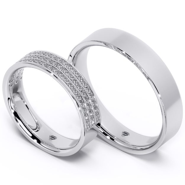 Set verighete VA100, 14K Platina 1