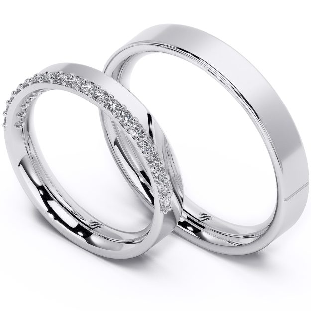 Wedding Rings VA101B, 14K Platinum 1