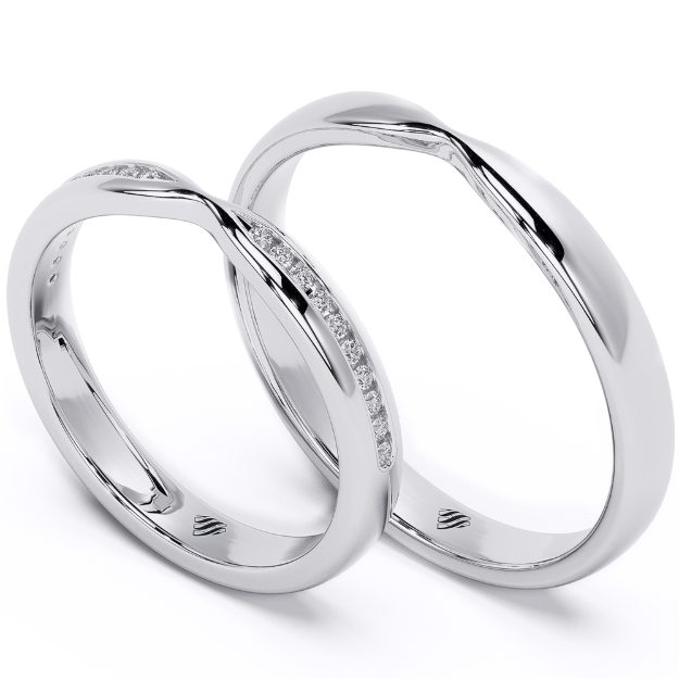 Wedding Rings VA104, 14K Platinum 1