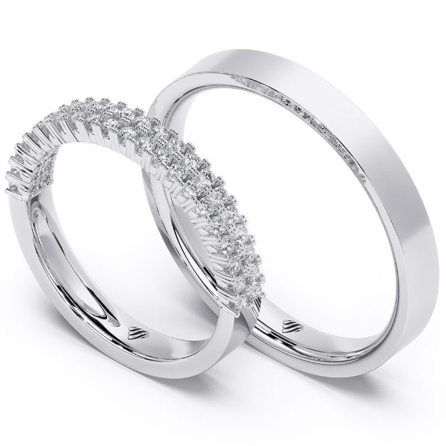 Wedding Rings VA72D, 14K Platinum 1