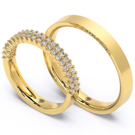 Wedding Rings VA72D, Yellow 1