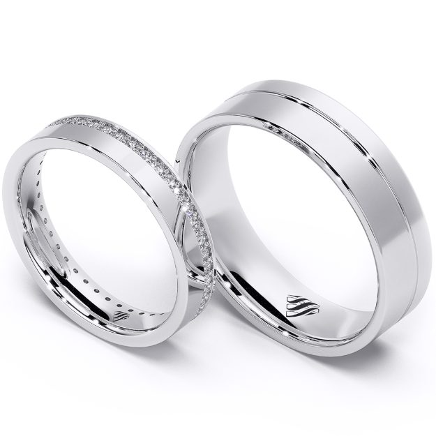 Set verighete VA105, 14K Platina 1