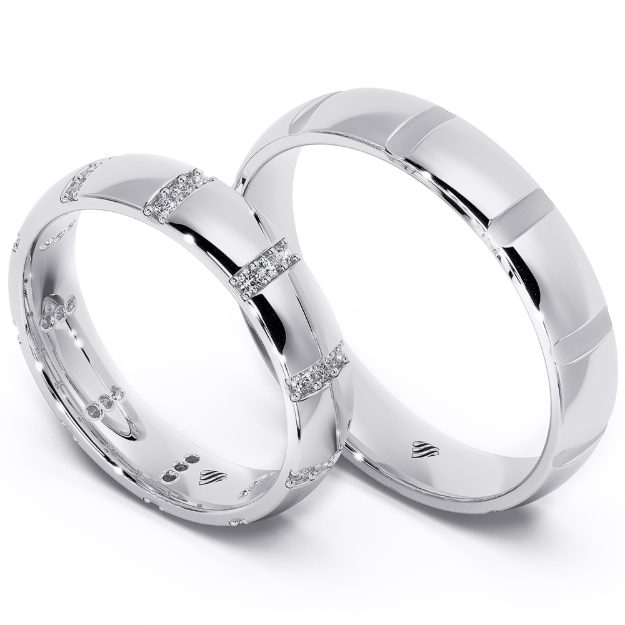 Wedding Rings VA108, 14K Platinum 1