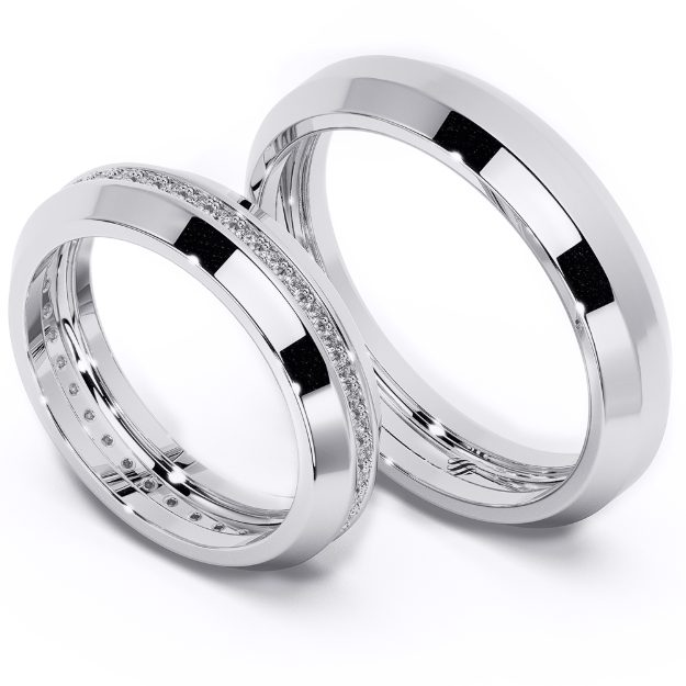 Wedding Rings VA106, 14K Platinum 1