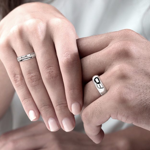 Wedding Rings VA109, 14K Platinum 2
