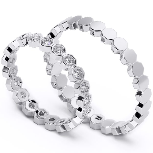 Wedding Rings VA110, 14K Platinum 1