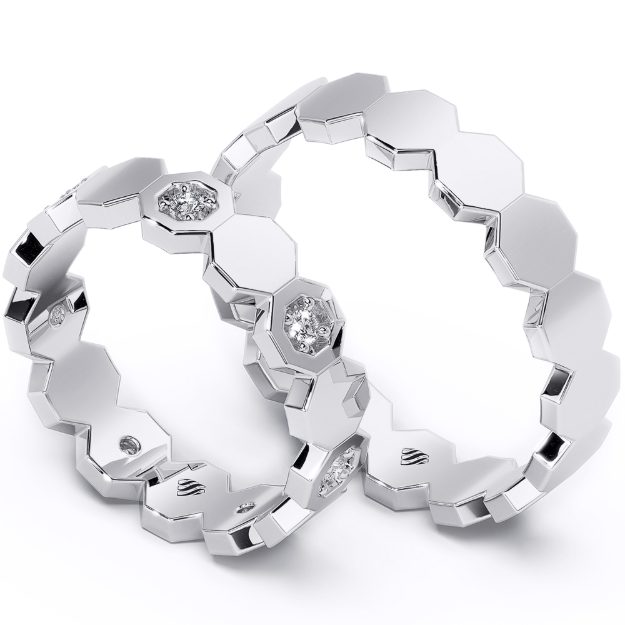 Wedding Rings VA110B, 14K Platinum 1