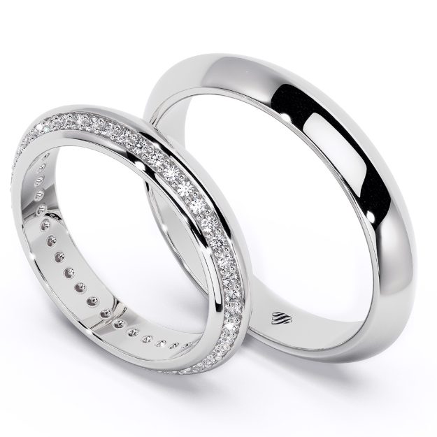 Wedding Rings VA113, 14K Platinum 1
