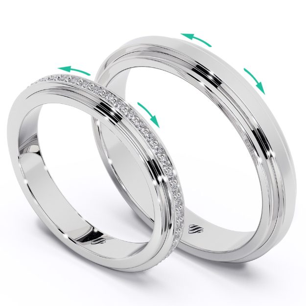 Wedding Rings VA114, 14K Platinum 1
